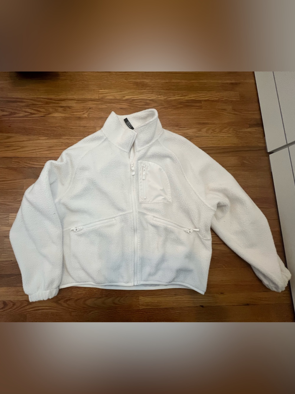 Mondetta White Teddy Fleece Zip Jacket